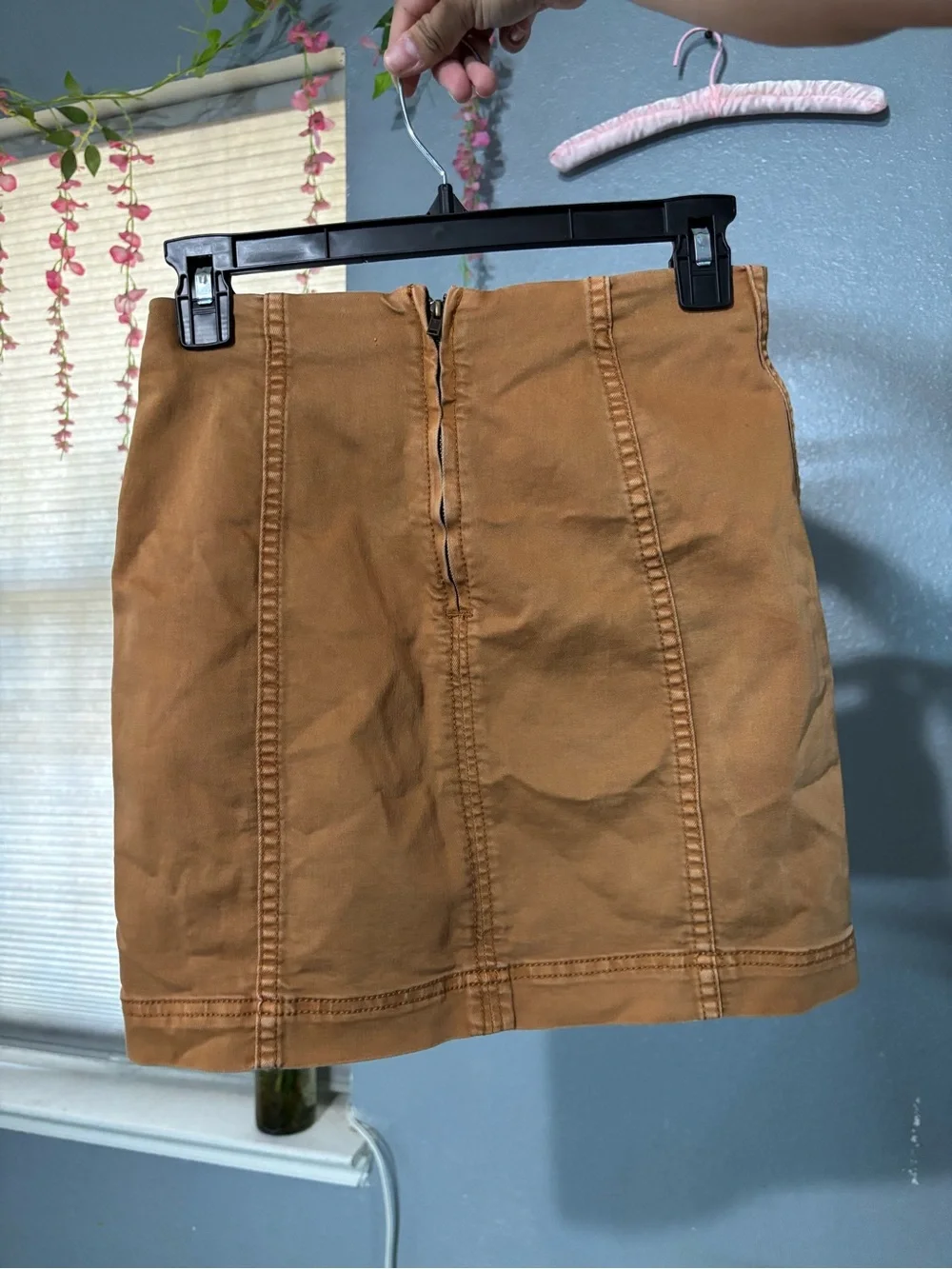 Women's Tan Denim-Style Mini Skirt